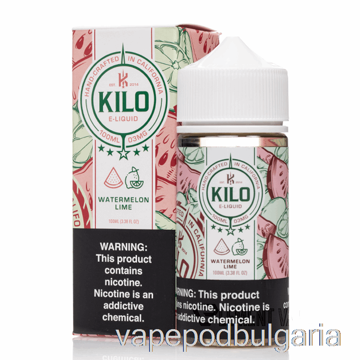 Vape 10000 Дръпки Watermelon Lime - Kilo Revival - 100ml 0mg